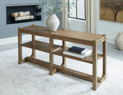 Light Brown adjustable shelf console table, product view 4 - 4