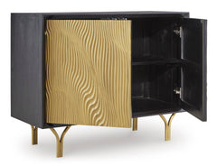 Black/Gold Finish Accent Cabinet, view 2 - 2