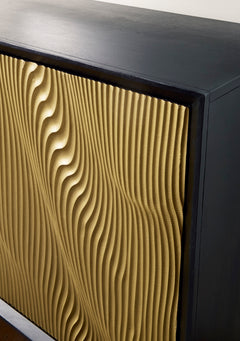 Black/Gold Finish Accent Cabinet, view 3 - 3