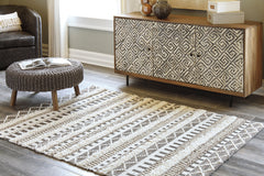 Ivory/Brown 93" x 122", room view; furniture excluded - 2