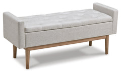 Beige/Brown Storage Bench, full product view - 1