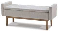 Beige/Brown Storage Bench, product view 4 - 4