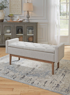 Beige/Brown Storage Bench, product view 6 - 6