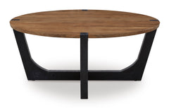 Brown/Black Round Coffee Table, product view 2 - 2