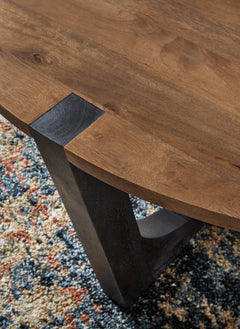 Brown/Black Round Coffee Table, product view 5 - 5