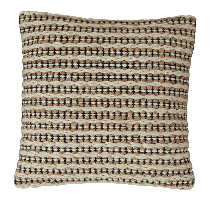 20-Inch Brown, Black and White Handwoven Pillow