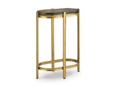 Goldtone Accent Table, complete product angle view - 1