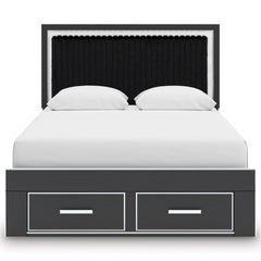 Black Bed Queen, view 2; exact selected furniture; mattress bedding and accessories excluded - 13