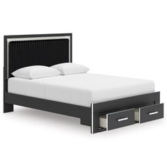 Black Bed Queen, view 3; exact selected furniture; mattress bedding and accessories excluded - 14