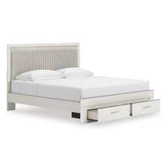 White Bed King, view 3; exact selected furniture; mattress bedding and accessories excluded - 36