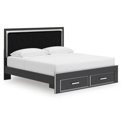 Black Bed + Nightstand King, view 1; exact selected furniture; mattress bedding and accessories excluded - 4