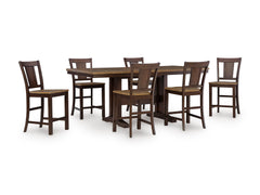 Light Brown/Dark Brown / Table + 6 Stools, product view 1; includes table + 6 stools; other furniture and accessories excluded - 16