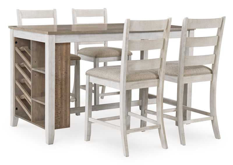 Two-Tone Counter Height Storage Table and Stool Options