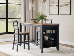 Natural/Blue / Table + 2 Stools, product view 1; included: 1 table; 2 matching counter stools; all other furniture and accessories excluded - 19