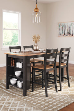 Natural/Brown / Table + 4 Stools, product view 2; included: 1 table; 4 matching counter stools; all other furniture and accessories excluded - 50