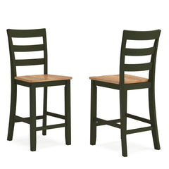Natural/Green / Set of 2 Counter Stools, product view 2; included: 2 matching counter stools; all other furniture and accessories excluded - 61