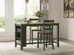 Natural/Green / Table + 2 Stools, product view 1; included: 1 table; 2 matching counter stools; all other furniture and accessories excluded - 70