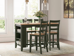 Natural/Green / Table + 4 Stools, product view 2; included: 1 table; 4 matching counter stools; all other furniture and accessories excluded - 72