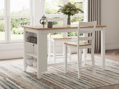 Natural/White / Table + 2 Stools, product view 1; included: 1 table; 2 matching counter stools; all other furniture and accessories excluded - 92