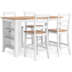 Natural/White / Table + 4 Stools, product view 1; included: 1 table; 4 matching counter stools; all other furniture and accessories excluded - 93