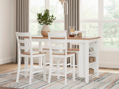Natural/White / Table + 4 Stools, product view 2; included: 1 table; 4 matching counter stools; all other furniture and accessories excluded - 94