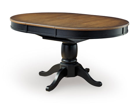 Two-Tone Oval Extension Dining Table with Matching Chair Options