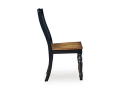 Black/Brown / Set of 2 Chairs, product view 6; includes 2 dining chairs; other furniture and accessories excluded - 12
