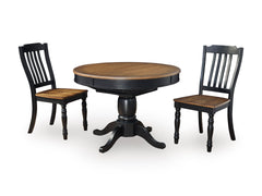 Black/Brown / Table + 2 Chairs, product view 1; includes 1 table; 2 dining chairs; other furniture and accessories excluded - 19