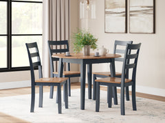 Natural/Blue / Table + 4 Chairs, product view 2; included: 1 table; 4 matching chairs; all other furniture and accessories excluded - 19
