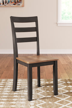 Natural/Brown / Set of 2 Dining Chairs, product view 10; included: 2 matching chairs; all other furniture and accessories excluded - 35