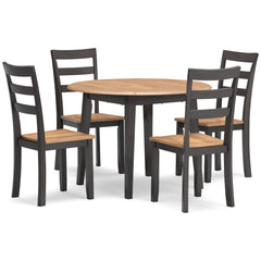 Natural/Brown / Table + 4 Chairs, product view 1; included: 1 table; 4 matching chairs; all other furniture and accessories excluded - 37