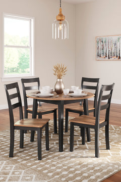 Natural/Brown / Table + 4 Chairs, product view 2; included: 1 table; 4 matching chairs; all other furniture and accessories excluded - 38