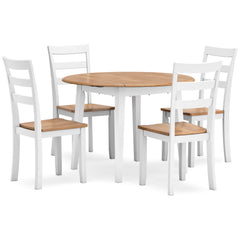 Natural/White / Table + 4 Chairs, product view 1; included: 1 table; 4 matching chairs; all other furniture and accessories excluded - 75