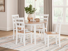 Natural/White / Table + 4 Chairs, product view 2; included: 1 table; 4 matching chairs; all other furniture and accessories excluded - 76