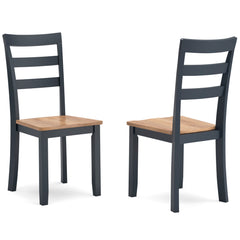 Natural/Blue / Set of 2 Dining Chairs, product view 2; included: 2 matching chairs; all other furniture and accessories excluded - 8