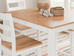 Natural/White / 5-Piece Counter Dining Set: Table + 4 Stools, product view 2; includes 1 table, 4 stools; decorative accessories and other furniture excluded - 13