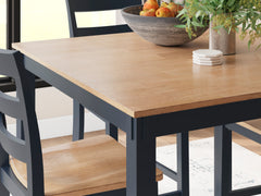 Natural/Blue / 5-Piece Counter Dining Set: Table + 4 Stools, product view 3; includes 1 table, 4 stools; decorative accessories and other furniture excluded - 3