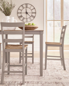 Natural/Gray / 5-Piece Counter Dining Set: Table + 4 Stools, product view 4; one counter-height table and four matching stools included; other furniture and accessories excluded - 20