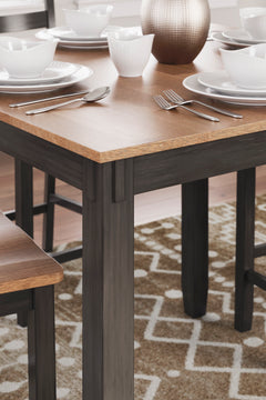 Natural/Brown / 5-Piece Counter Dining Set: Table + 4 Stools, product view 2; includes 1 table, 4 stools; decorative accessories and other furniture excluded - 8