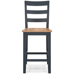 Natural/Blue / Counter Height — Set of 2 Stools, front view; 2 stools included; additional furniture and accessories excluded - 1