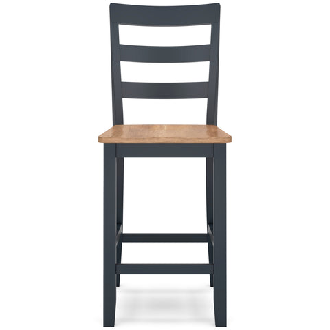 Two-Tone Wood Counter Stools with Contoured Seats, Set of 2