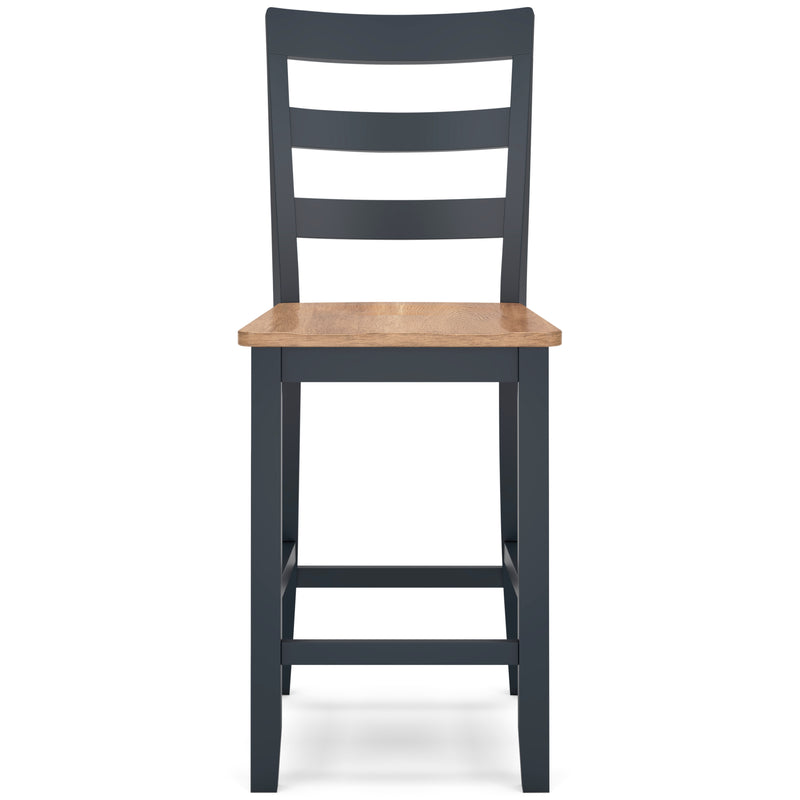 Two-Tone Wood Counter Stools with Contoured Seats, Set of 2