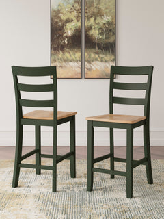 Natural/Green / Counter Height — Set of 2 Stools, additional product view; 2 stools included; additional furniture and accessories excluded - 22