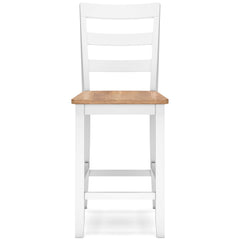 Natural/White / Counter Height — Set of 2 Stools, front view; 2 stools included; additional furniture and accessories excluded - 36