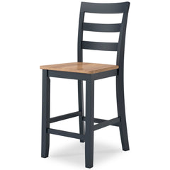 Natural/Blue / Counter Height — Set of 2 Stools, alternate angle view; 2 stools included; additional furniture and accessories excluded - 4