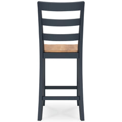 Natural/Blue / Counter Height — Set of 2 Stools, back view; 2 stools included; additional furniture and accessories excluded - 5