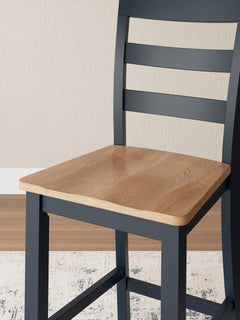 Natural/Blue / Counter Height — Set of 2 Stools, design detail; 2 stools included; additional furniture and accessories excluded - 6