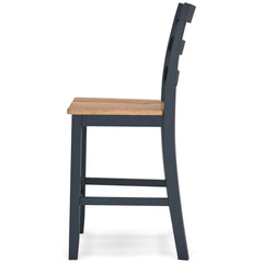Natural/Blue / Counter Height — Set of 2 Stools, alternate side view; 2 stools included; additional furniture and accessories excluded - 7