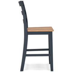 Natural/Blue / Counter Height — Set of 2 Stools, side view; 2 stools included; additional furniture and accessories excluded - 8