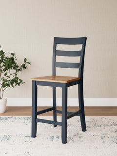 Natural/Blue / Counter Height — Set of 2 Stools, room setting; 2 stools included; additional furniture and accessories excluded - 9